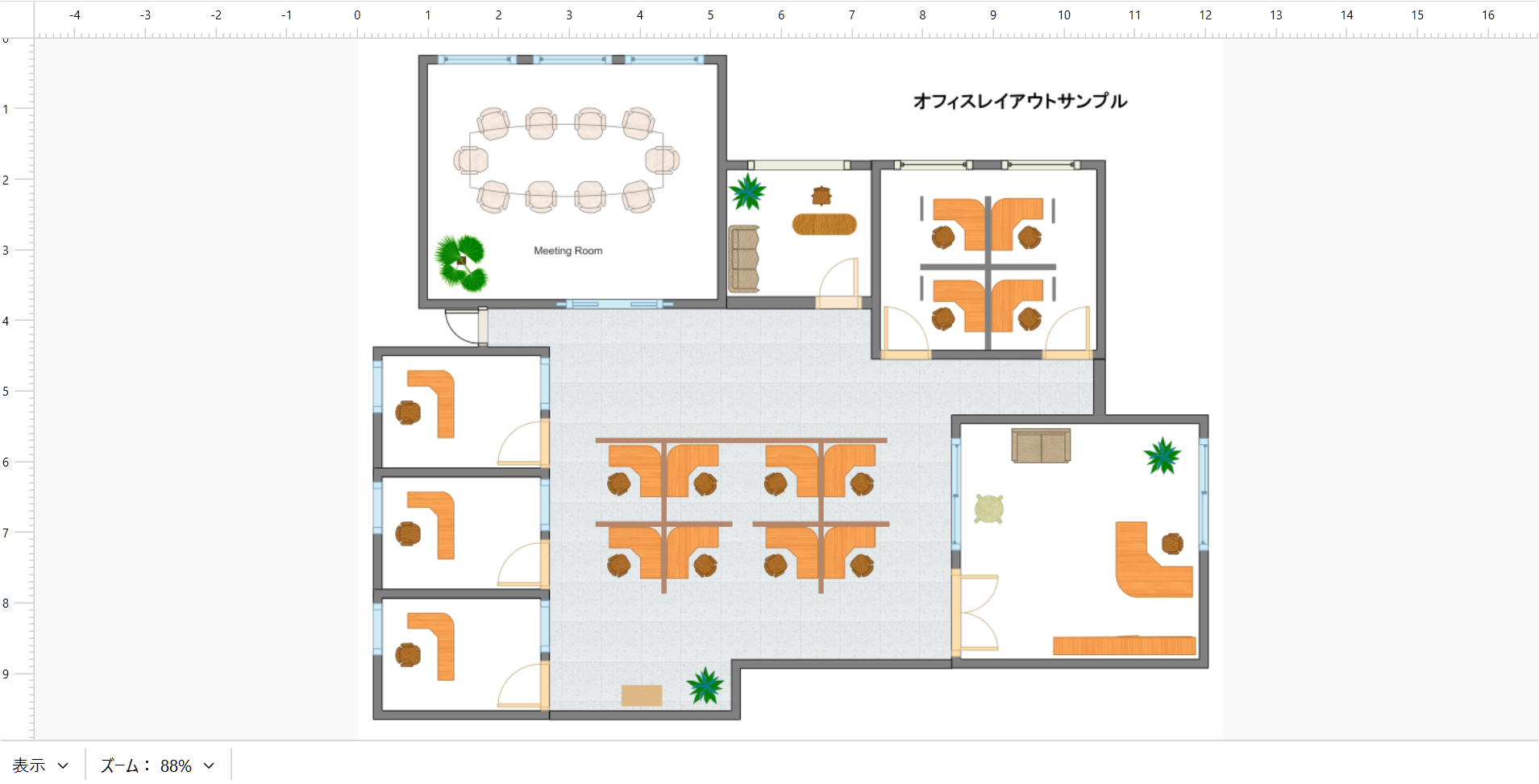 オフィスレイアウト画像（感覚的）